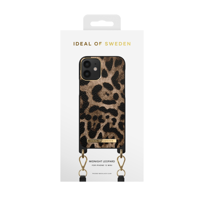 iPhone 12 MINI iDeal Of Sweden Atelier Necklace nugarėlė Midnight Leopard