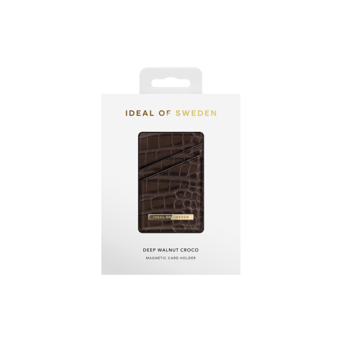 Magnetinė įmautė kortelėms iDeal Of Sweden Holder Deep Walnut Croco