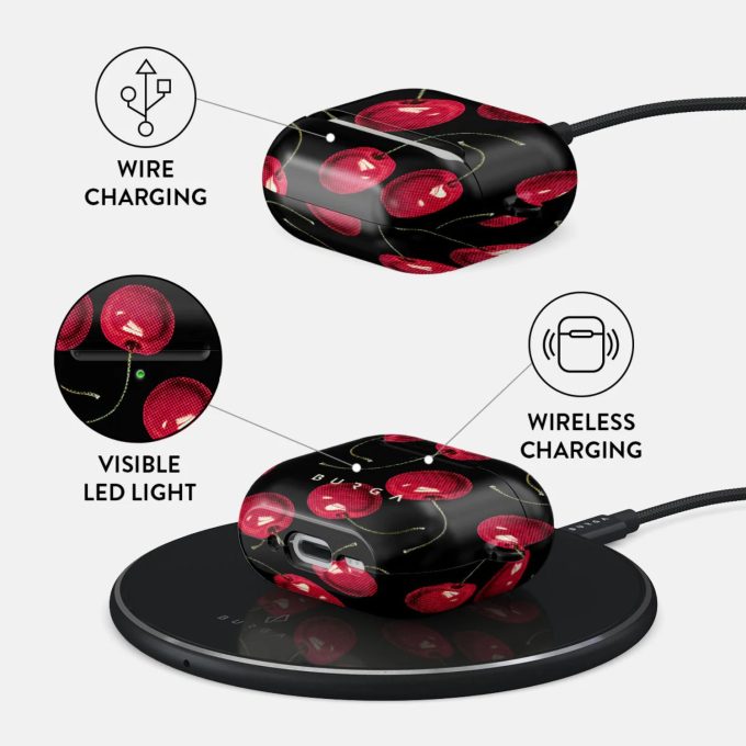 Airpods 4 Cherrybomb BURGA dėklas