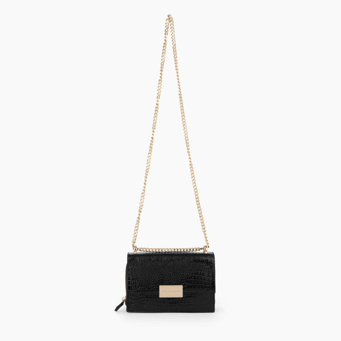 Billie Shoulder iDeal Of Sweden Bag Glossy Black Croco