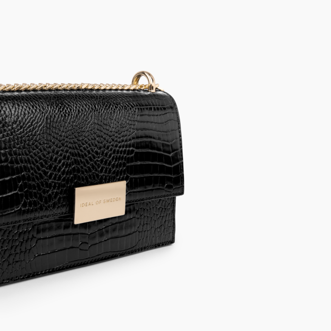 Billie Shoulder iDeal Of Sweden Bag Glossy Black Croco