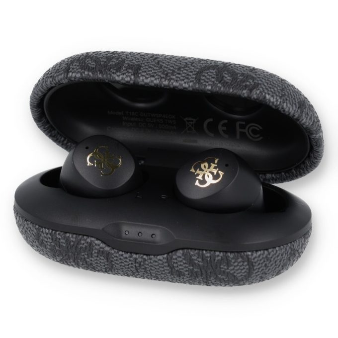 Bluetooth ausinės black GUESS 4G Metal GUTWSP4EGK
