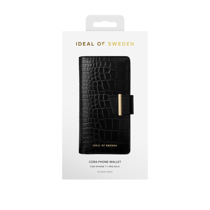 iPhone 11 PRO iDeal Of Sweden dėklas Wallet Jet Black Croco