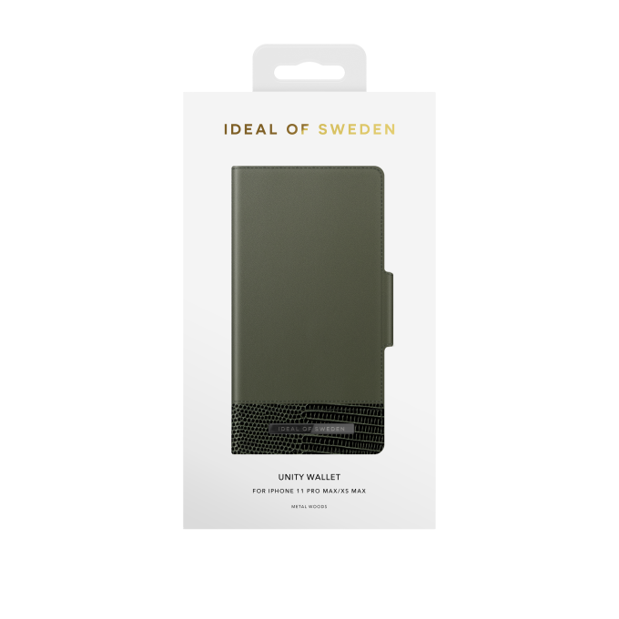 iPhone 11 PRO MAX iDeal Of Sweden dėklas Unity Wallet Metal Woods