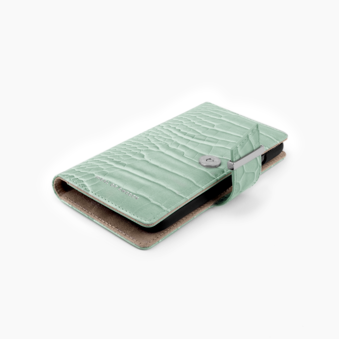 iPhone 11 PRO MAX iDeal Of Sweden dėklas Wallet Mint Croco