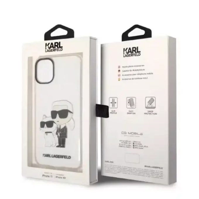 iPhone 11 transparent Glitter Kar&Choupette KARL LAGERFELD nugarėlė