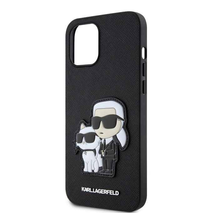 iPhone 12 PRO MAX black NFT Saffiano Karl&Choupette KARL LAGERFELD nugarėlė