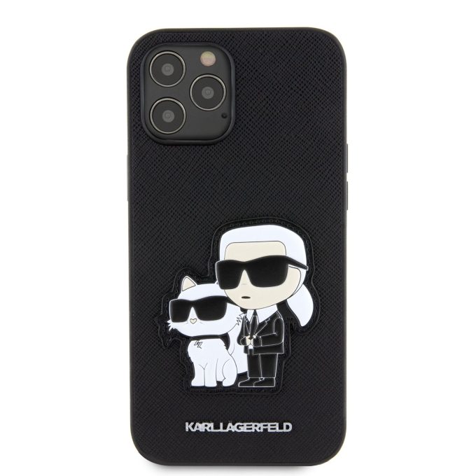 iPhone 12 PRO MAX black NFT Saffiano Karl&Choupette KARL LAGERFELD nugarėlė