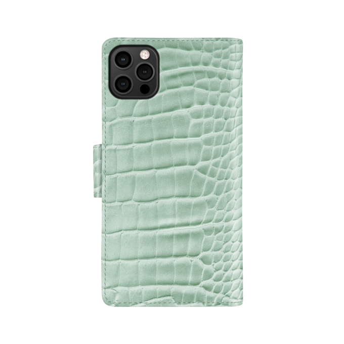 iPhone 12 PRO MAX iDeal Of Sweden dėklas Wallet Mint Croco