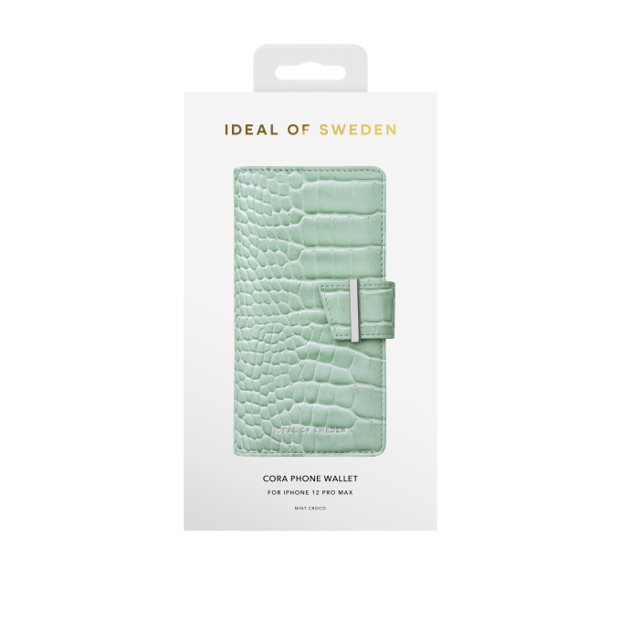 iPhone 12 PRO MAX iDeal Of Sweden dėklas Wallet Mint Croco