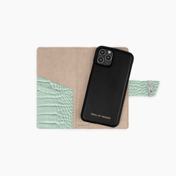 iPhone 12 PRO MAX iDeal Of Sweden dėklas Wallet Mint Croco
