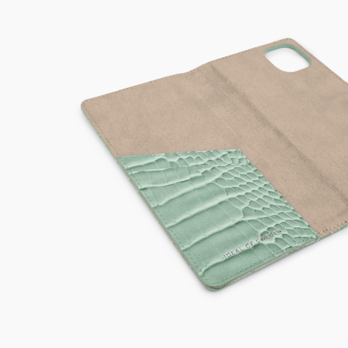 iPhone 12 PRO MAX iDeal Of Sweden dėklas Wallet Mint Croco