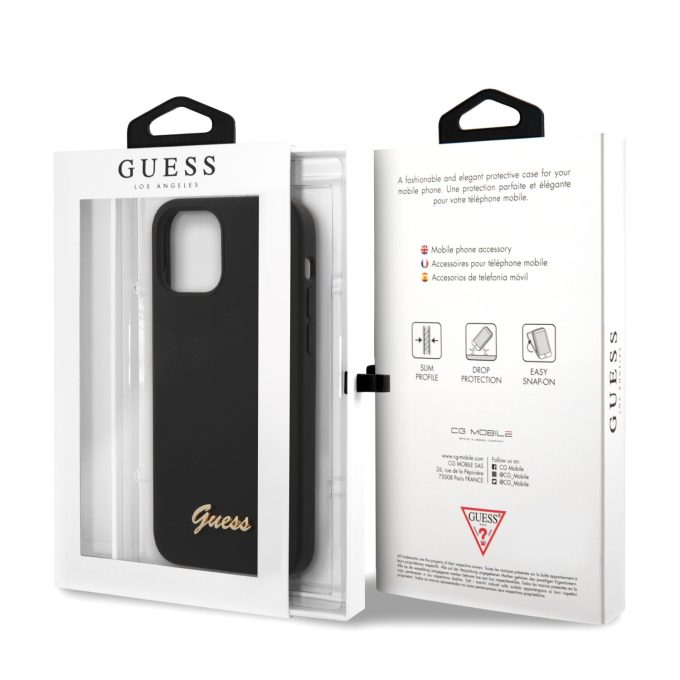 iPhone 12 PRO MAX juoda GUESS nugarėlė GUHCP12LLSLMGBK