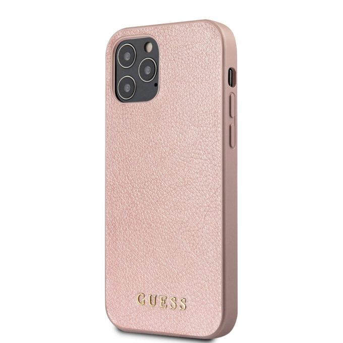 iPhone 12 Pro Max rožinė GUESS nugarėlė GUHCP12LIGLRG