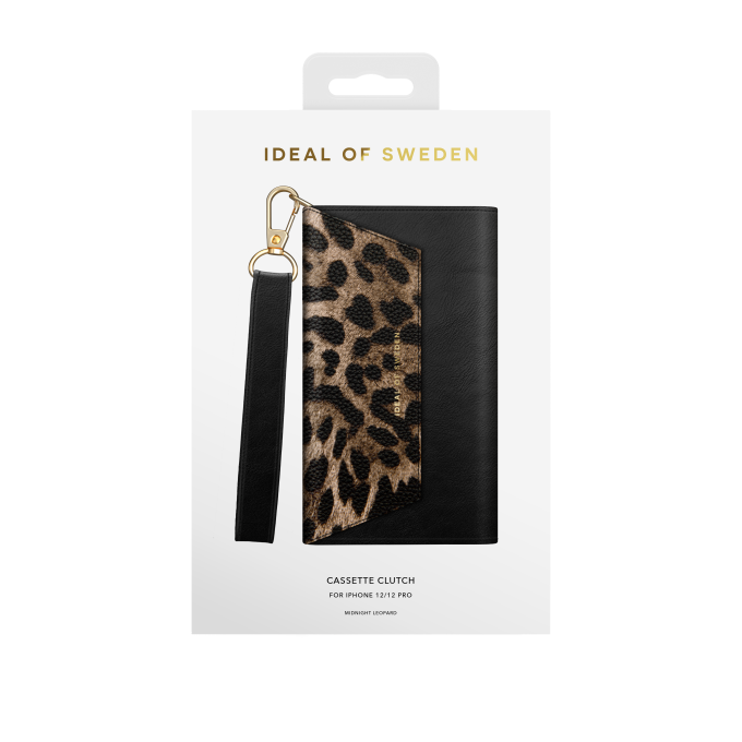 iPhone 12/12 PRO iDeal Of Sweden dėklas Cassette Clutch Midnight Leopard