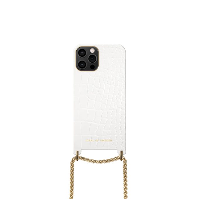 iPhone 12/12 PRO iDeal Of Sweden  Lilou Necklace nugarėlė White Croco