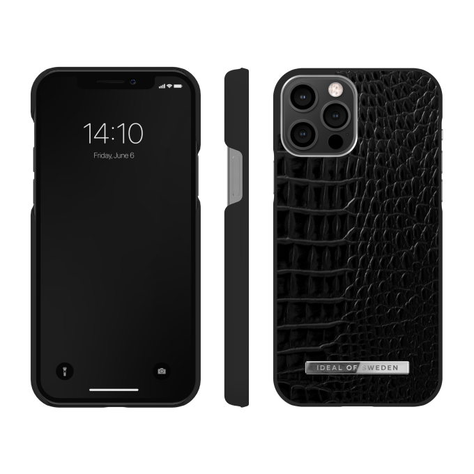 iPhone 12/12 PRO iDeal Of Sweden nugarėlė Neo Noir Croco Silver