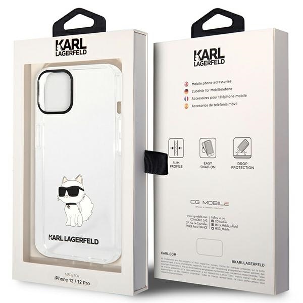 iPhone 12/12 PRO transparent Ikonik Choupette KARL LAGERFELD nugarėlė