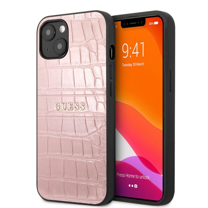 iPhone 13 MINI rožinė GUESS nugarėlė GUHCP13SPCRBPI