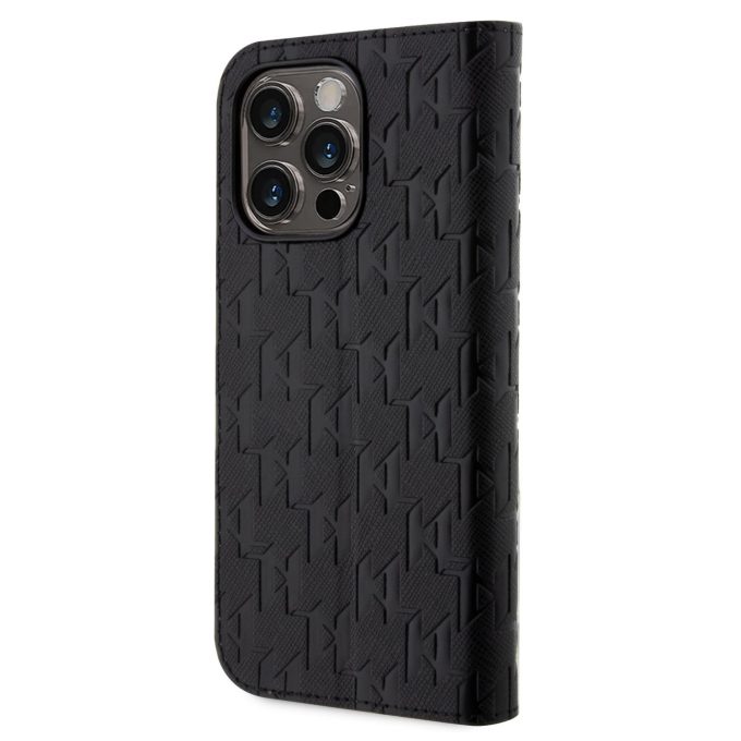 iPhone 13 PRO Black PU Saffiano Monogram KARL LAGERFELD dėklas