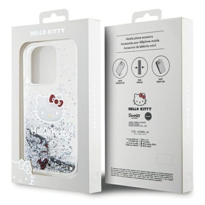 iPhone 13 PRO Liquid Glitter Electroplating Head Logo HELLO KITTY nugarėlė