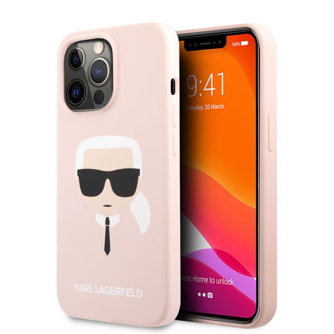 iPhone 13 PRO MAX šviesiai rožinė KARL LAGERFELD nugarėlė KLHCP13XSLKHLP