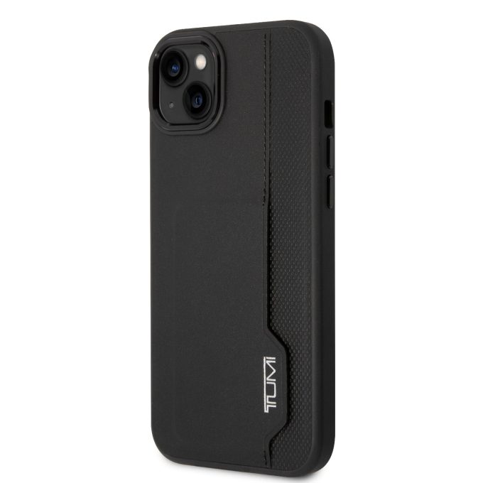 iPhone 14 black TUMI Leather W/ Vertical Card Slot nugarėlė