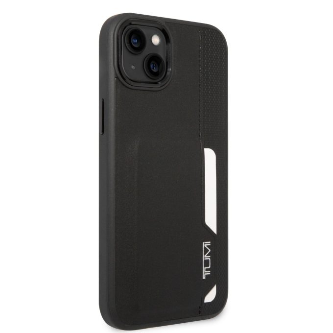 iPhone 14 PLUS black TUMI Leather W/ Vertical Card Slot nugarėlė