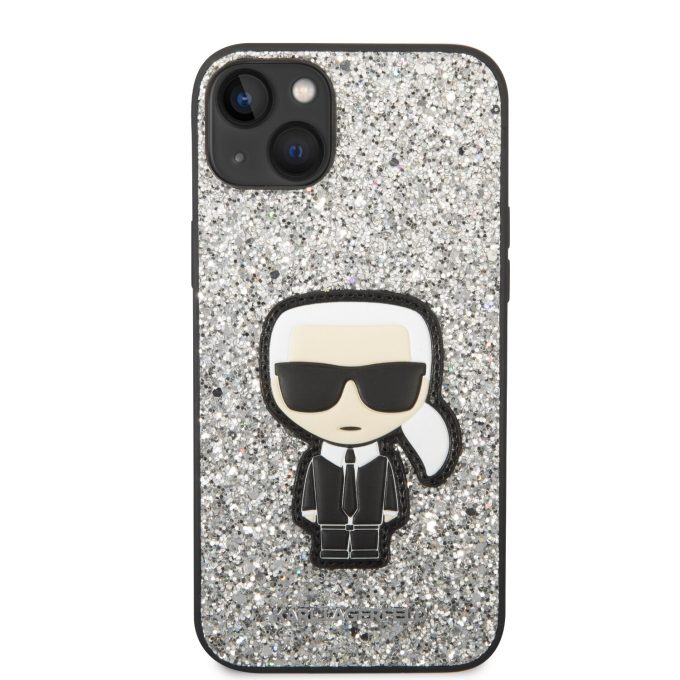 iPhone 14 PLUS sidabro sp. glitter KARL LAGERFELD nugarėlė KLHCP14MGFKPG