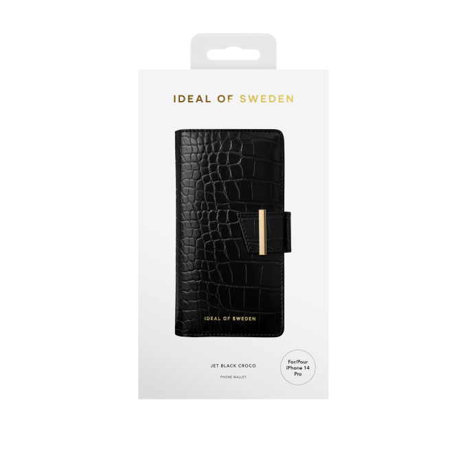 iPhone 14 PRO iDeal Of Sweden dėkas Wallet Jet Black Croco