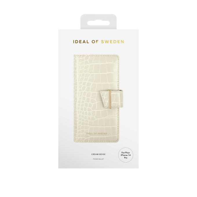iPhone 14 PRO IDeal Of Sweden dėklas Wallet Cream Beige