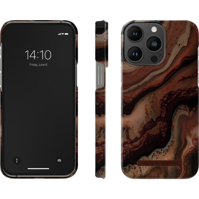 iPhone 14 PRO iDeal Of Sweden nugarėlė MagSafe Dark Amber Marble