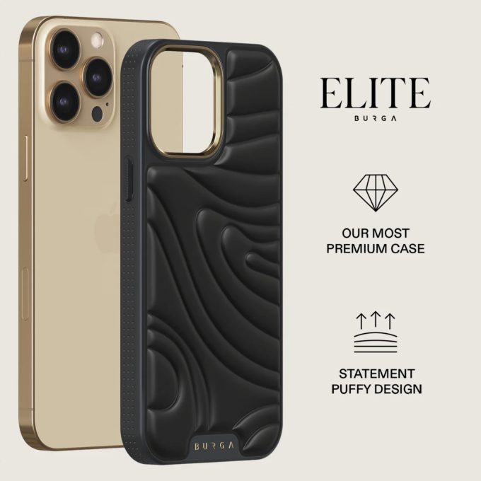 iPhone 14 PRO MAX Elite Puffy Gold Midnight BURGA nugarėlė