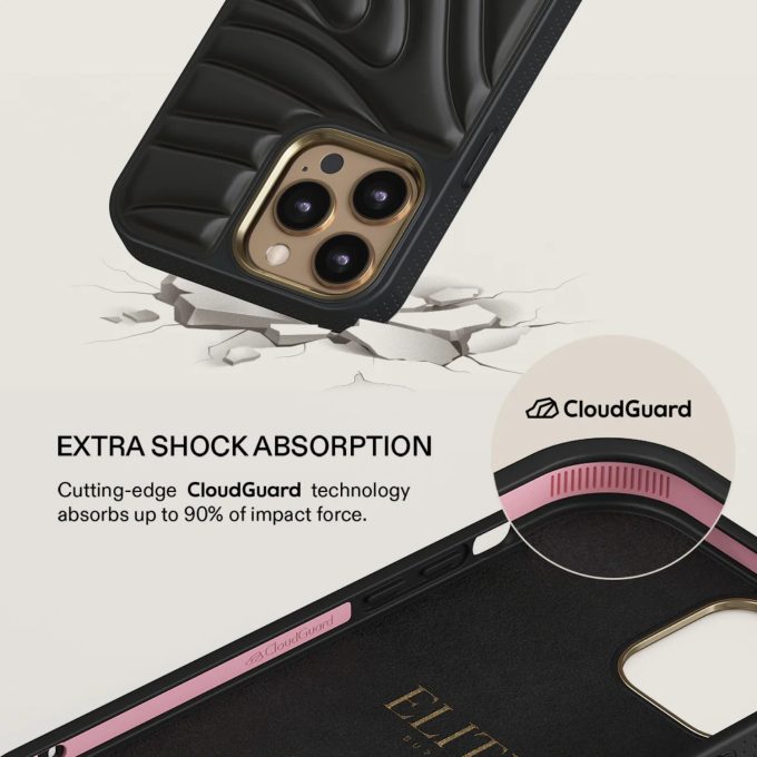 iPhone 14 PRO MAX Elite Puffy Gold Midnight BURGA nugarėlė