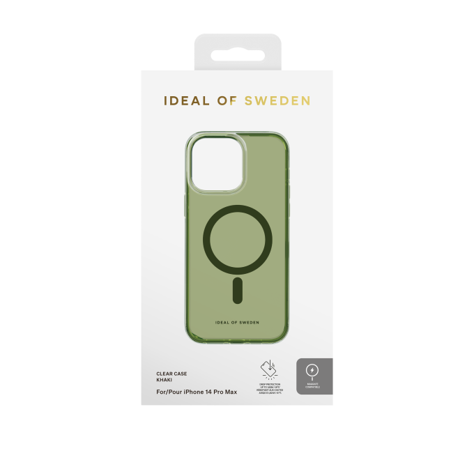 iPhone 14 PRO MAX iDeal Of Sweden Clear MagSafe nugarėlė Khaki