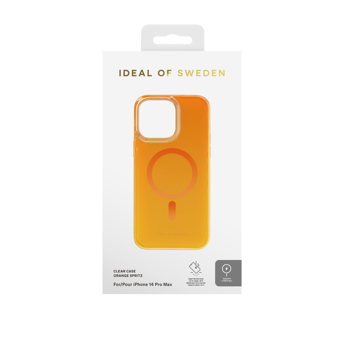 iPhone 14 PRO MAX iDeal Of Sweden Clear MagSafe nugarėlė Orange Spritz