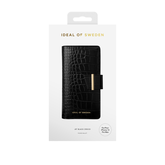 iPhone 14 PRO MAX iDeal Of Sweden dėkas Wallet Jet Black Croco