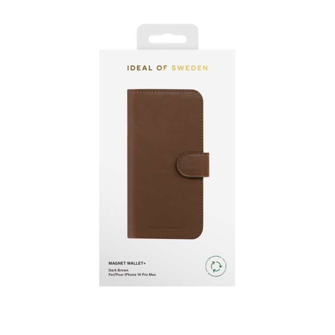 iPhone 14 PRO MAX iDeal Of Sweden dėklas Magnet Wallet+ Dark Brown