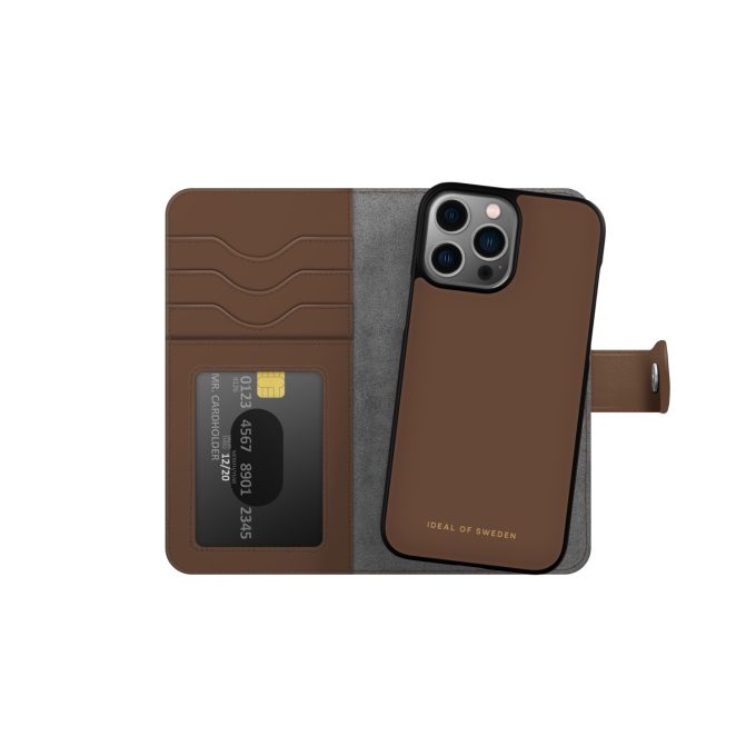 iPhone 14 PRO MAX iDeal Of Sweden dėklas Magnet Wallet+ Dark Brown