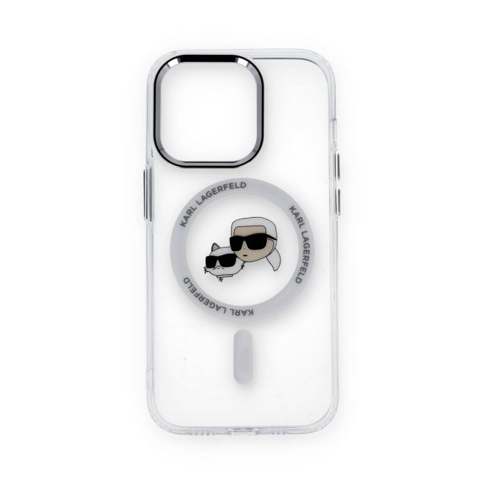 iPhone 14 PRO clear Magsafe IML Metal KC Heads KARL LAGERFELD nugarėlė