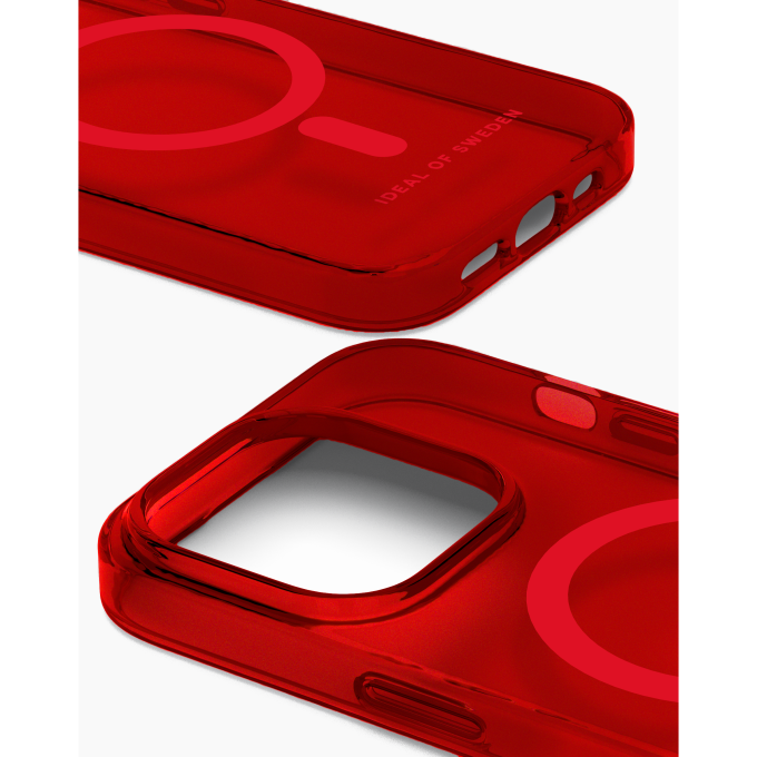 iPhone 15 iDeal Of Sweden Clear MagSafe nugarėlė Radiant Red