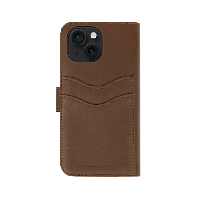 iPhone 15 iDeal Of Sweden dėklas Magnet Wallet+ Dark Brown