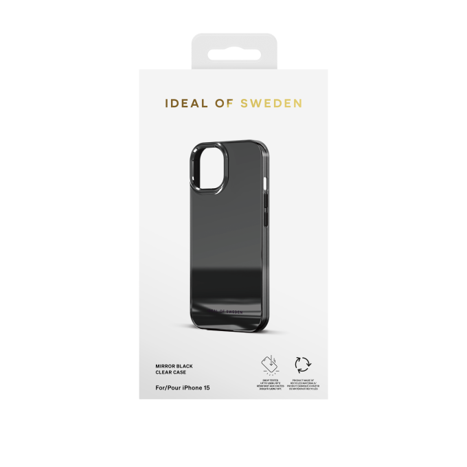 iPhone 15 iDeal Of Sweden Mirror Black nugarėlė