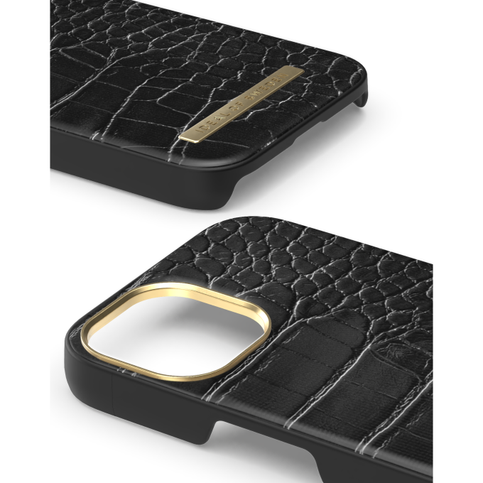 iPhone 15 iDeal Of Sweden nugarėlė Neo Noir Croco Silver