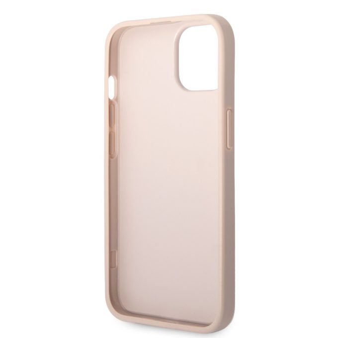 iPhone 15 / 14 / 13 pink Metal Logo GUESS nugarėlė