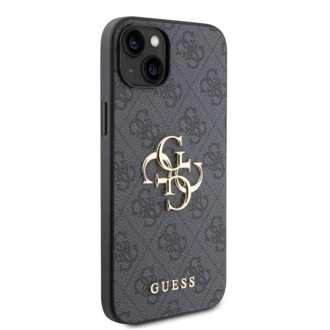 iPhone 15 PLUS grey Big Metal Logo GUESS nugarėlė