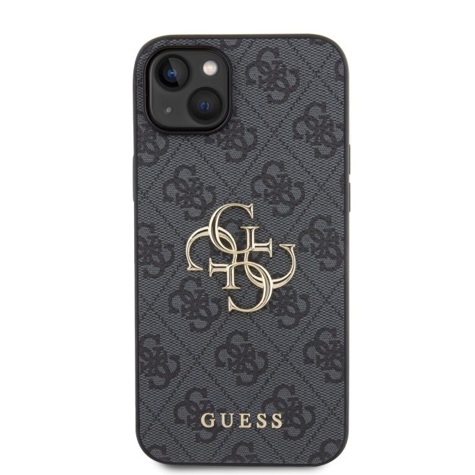 iPhone 15 PLUS grey Big Metal Logo GUESS nugarėlė