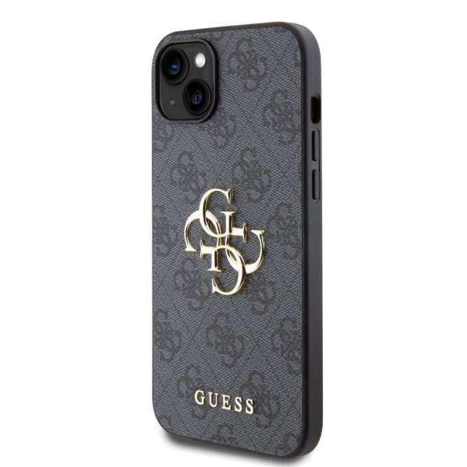 iPhone 15 PLUS grey Big Metal Logo GUESS nugarėlė