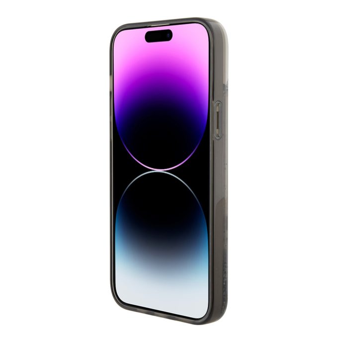 iPhone 15 PLUS silver Liquid Glitter Choupette KARL LAGERFELD nugarėlė