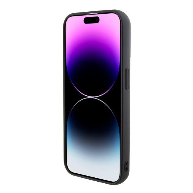 iPhone 15 PRO black Ikonik Fixed Glitter Metal PIN KARL LAGERFELD nugarėlė